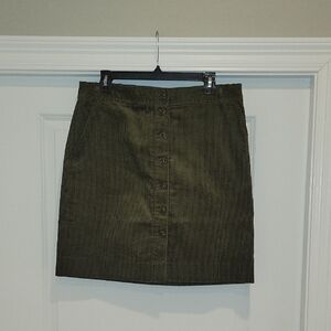 Talbots Button-Front Corduroy Skirt
